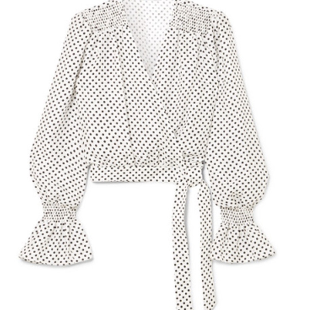 Elegant Black and White Polka Dot Blouse